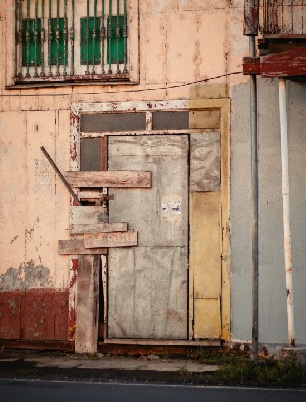 Door boarded shut