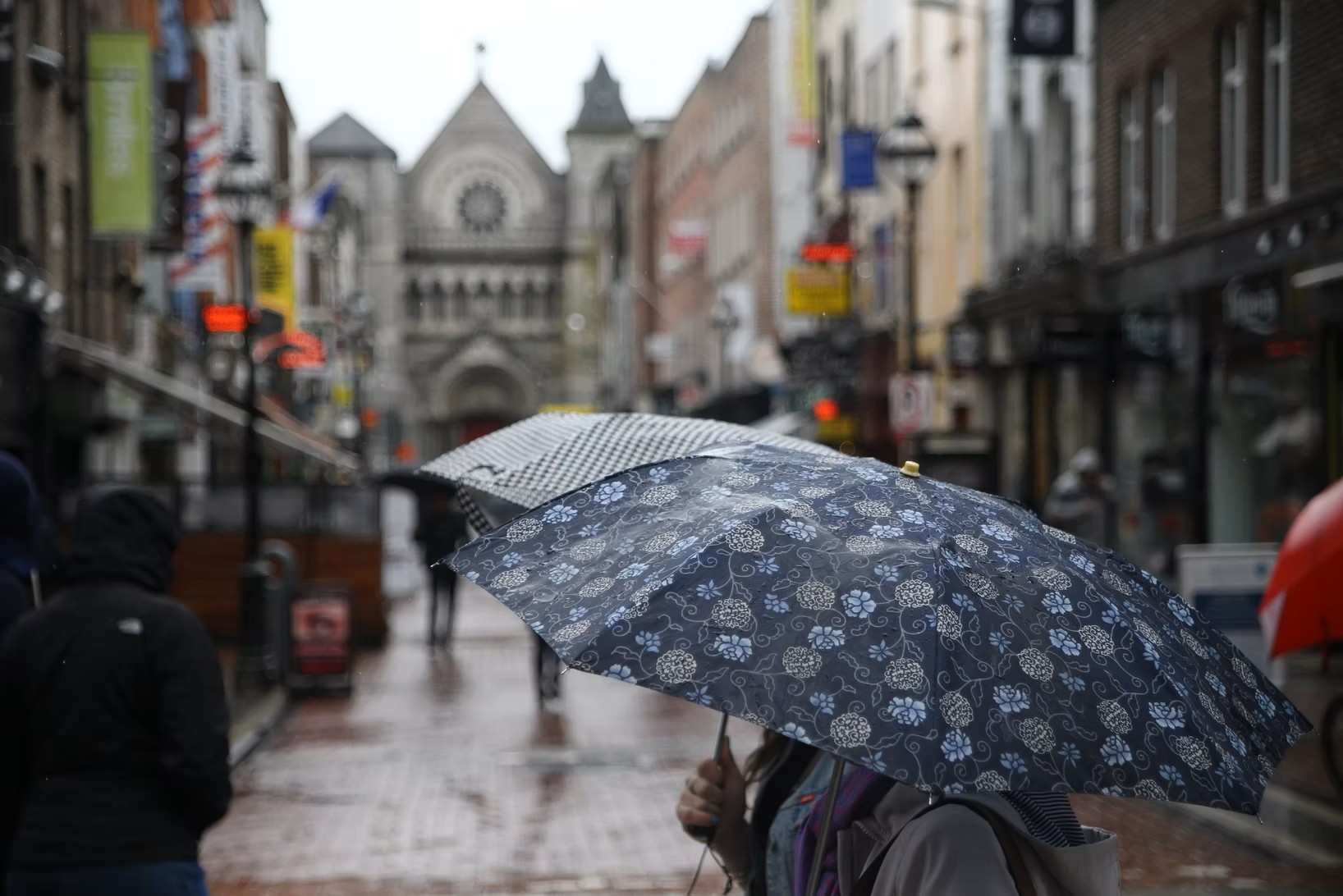 Umbrellas in the rain