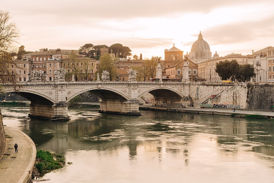 View across the River Tiber, Rome